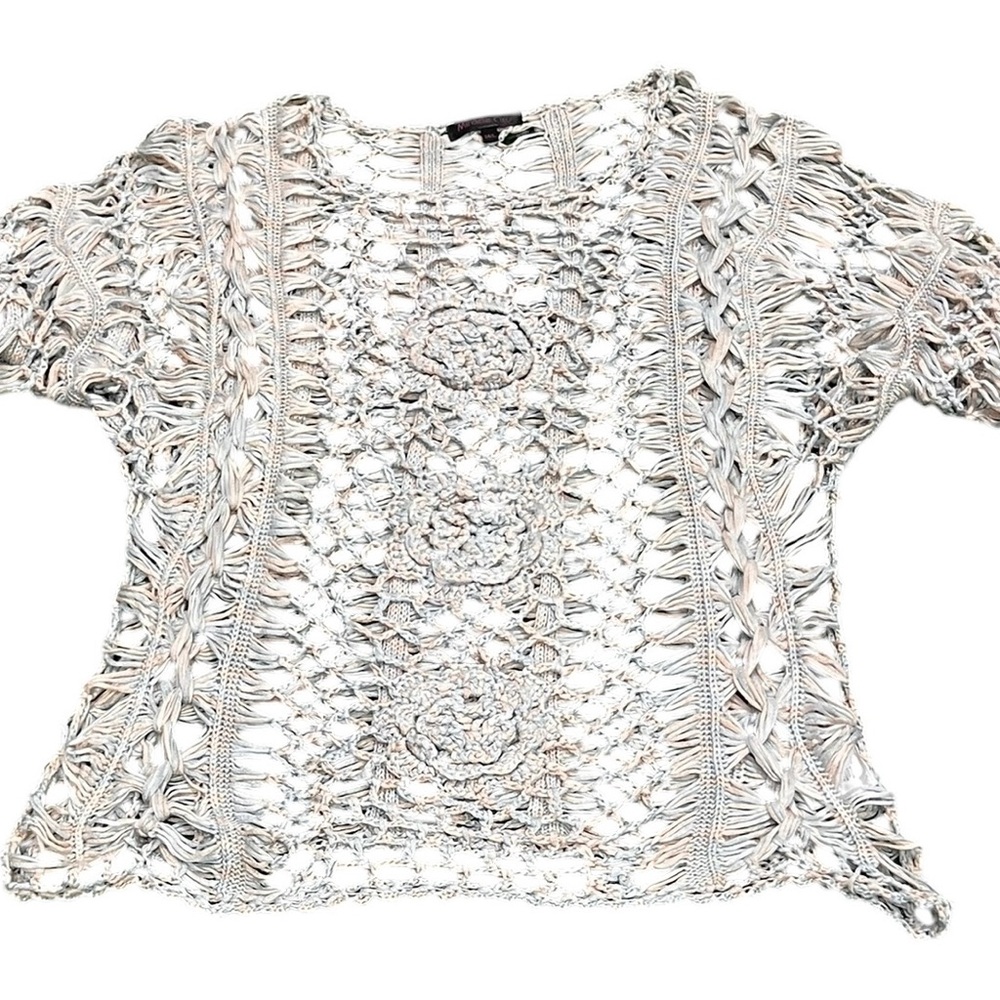 Elegant White Women's Crochet Blouse